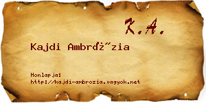 Kajdi Ambrózia névjegykártya